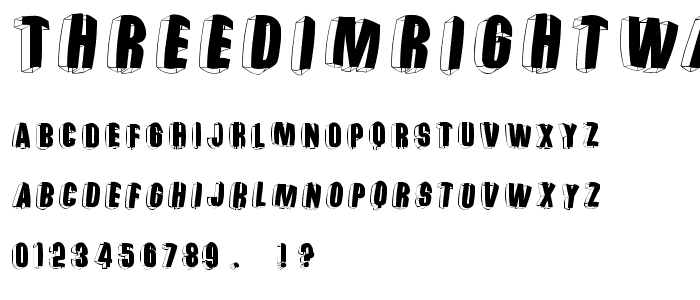 ThreeDimRightwardsRound font