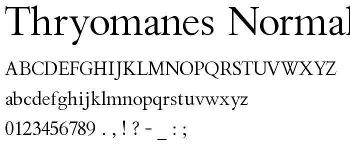 Thryomanes Normal font