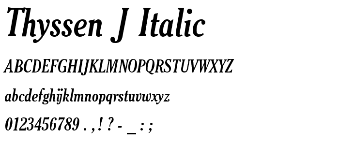 Thyssen J Italic font