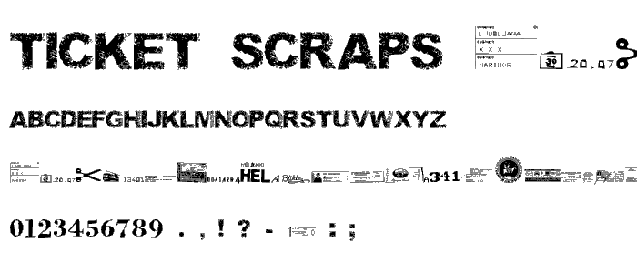 Ticket Scraps Urban font