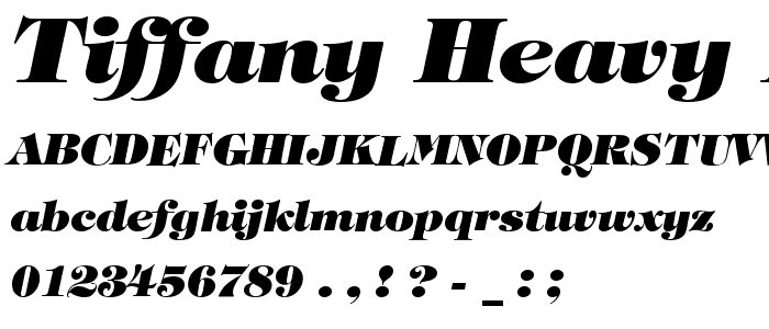 Tiffany Heavy Italic BT font