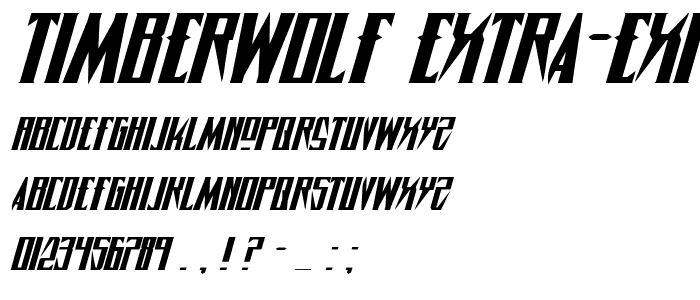 Timberwolf Extra-expanded Italic font