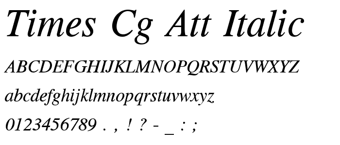 Times CG ATT Italic font