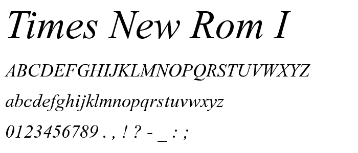 Times New Rom I font