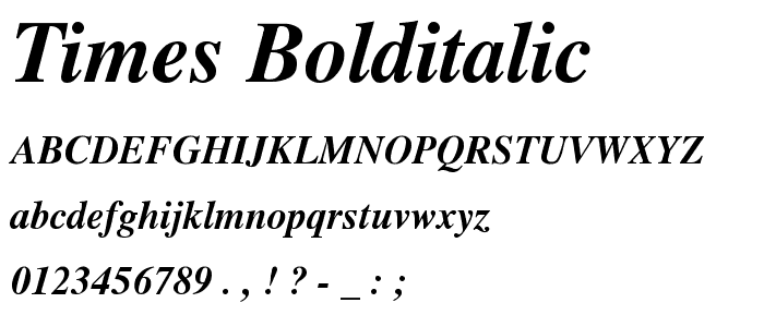 Times-BoldItalic font