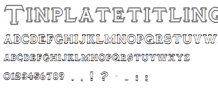 TinplateTitlingDouble font