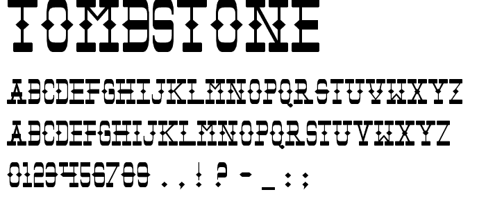 Tombstone font