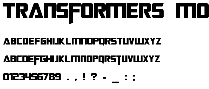 Transformers Movie font