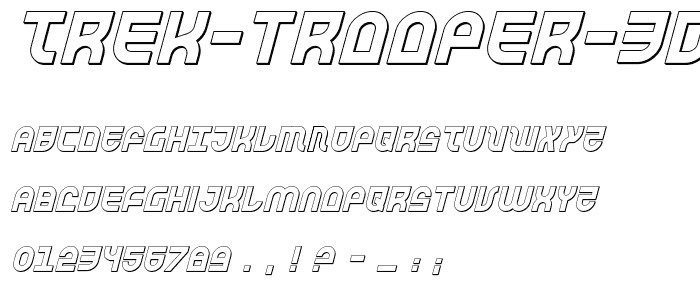 Trek Trooper 3D Italic font