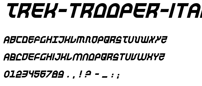 Trek Trooper Italic font