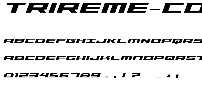 Trireme Condensed Bold Italic font