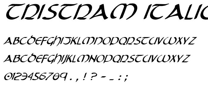 Tristram Italic font