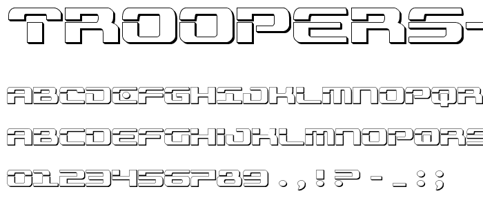 Troopers 3D Regular font