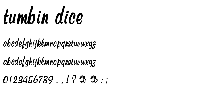 Tumbin Dice font