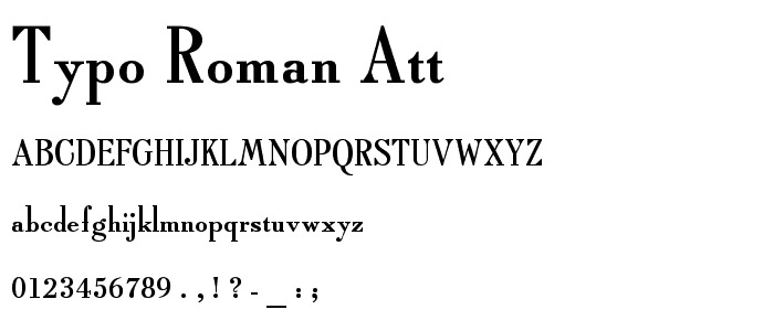 Typo Roman ATT font