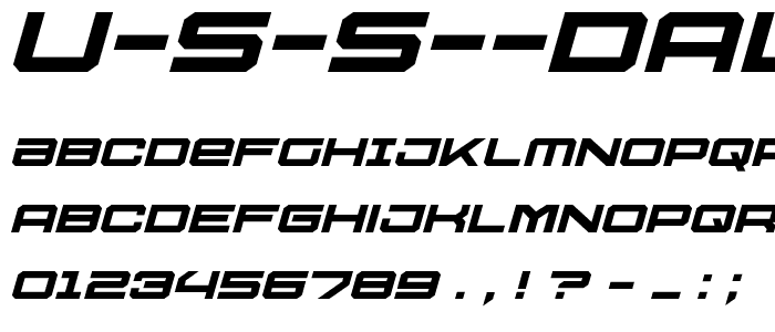 U S S Dallas Expanded Italic font