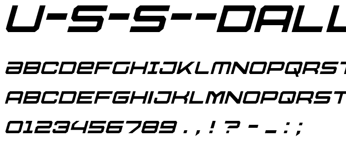 U S S Dallas Light Italic font