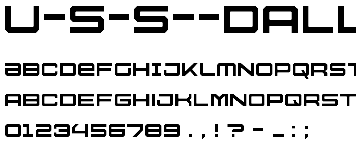 U S S Dallas Light font