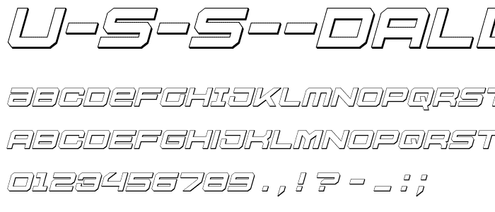 U S S Dallas Outline Italic font