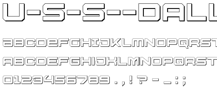 U S S Dallas Outline font