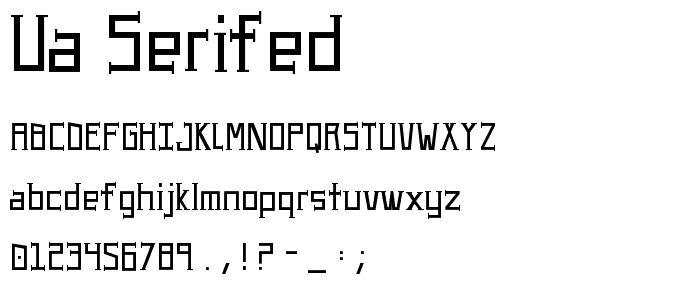 UA Serifed font