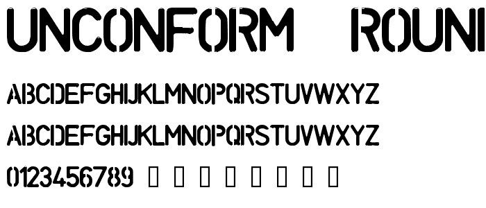 UNCONFORM  ROUND font