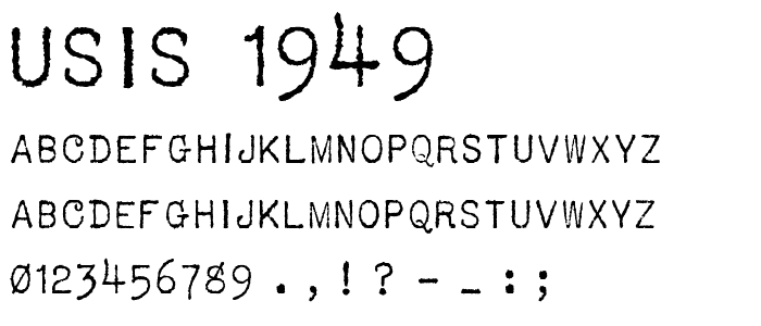 USIS 1949 font