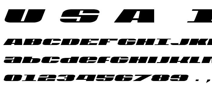 U.S.A. Italic font