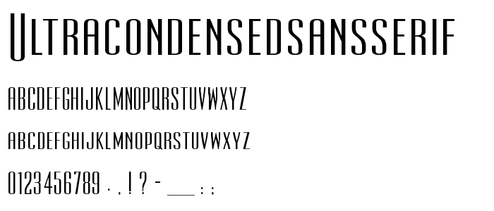 UltraCondensedSansSerif font