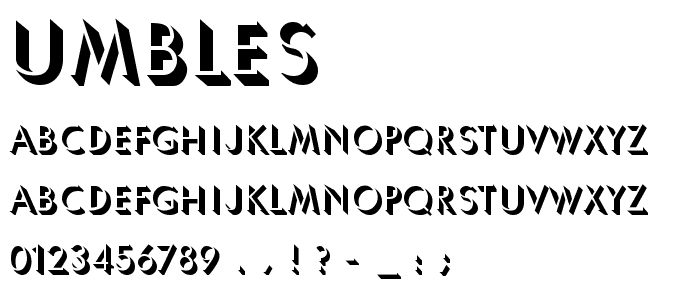 Umbles font