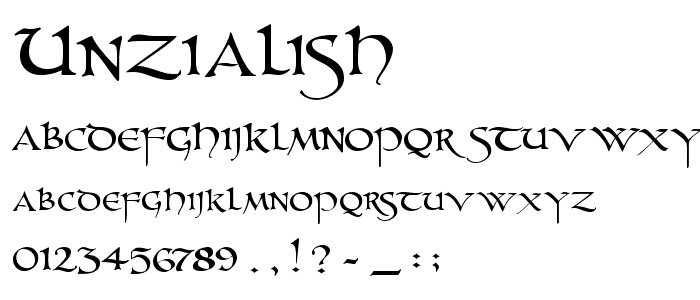 UnZialish font