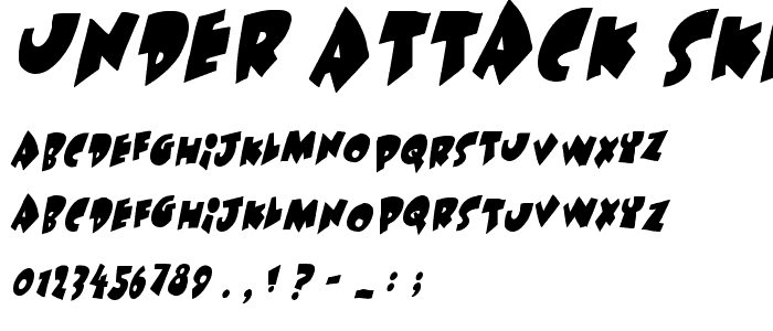 Under attack skew font