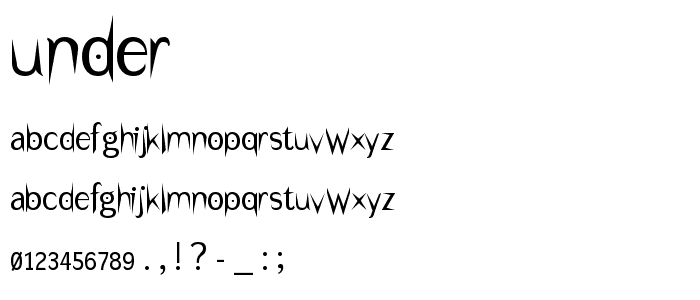 Under font