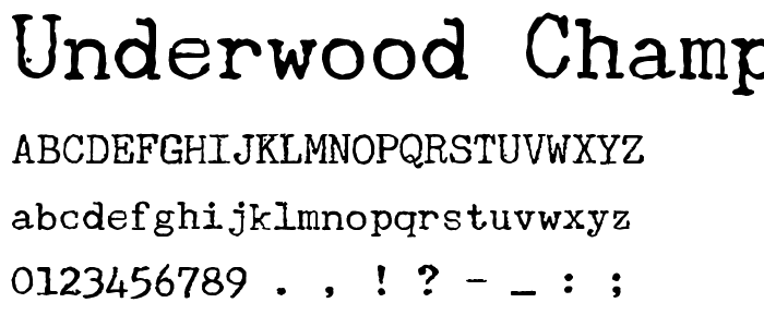 Underwood Champion font