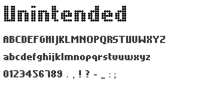 Unintended font