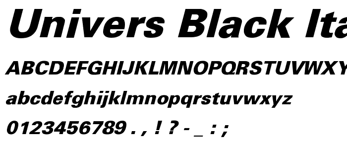 Univers-Black Italic font