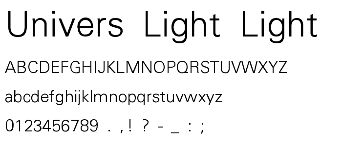 Univers-Light-Light font