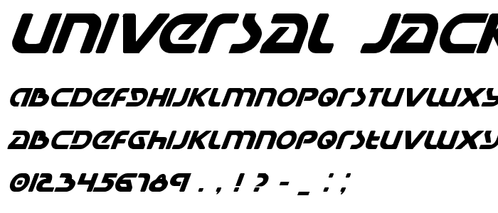 Universal Jack Bold Italic font