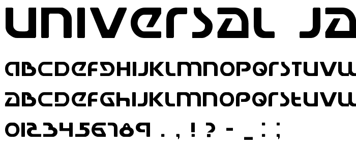 Universal Jack font