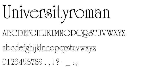 UniversityRoman font