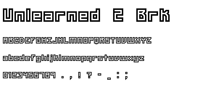 Unlearned 2 BRK font