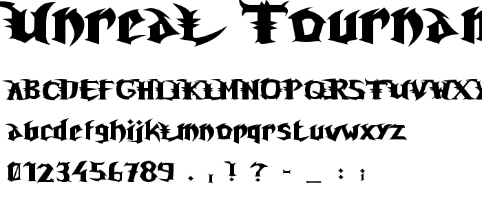 Unreal Tournament font