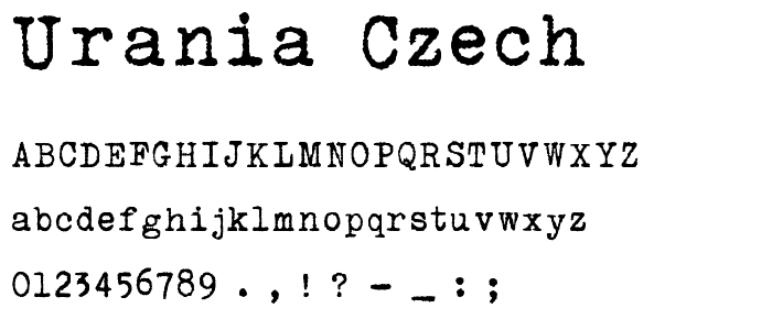 Urania Czech font