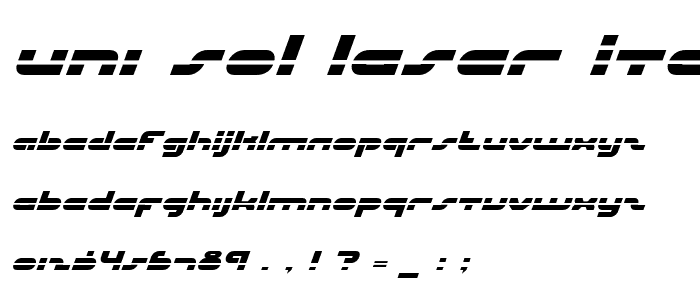 uni-sol laser italic font