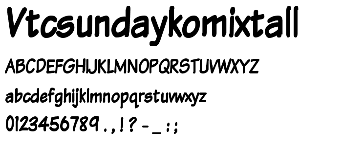 VTCSundayKomixTall font