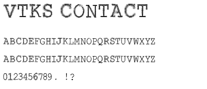 VTKS CONTACT font