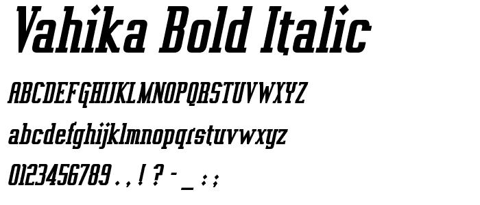 Vahika Bold Italic font