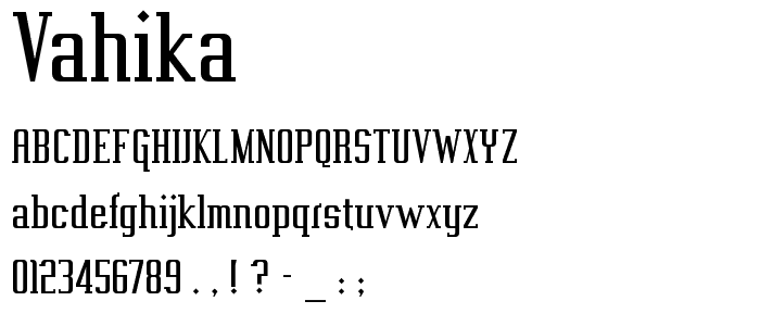 Vahika font