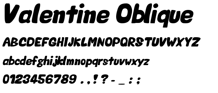 Valentine Oblique font