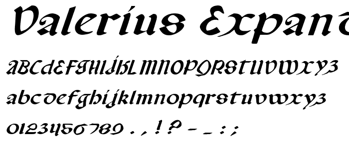 Valerius Expanded Italic font